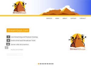 How streamguys.com looks like on a tablet such as an iPad.