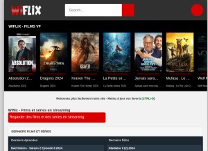 How streaming-films.fr looks like on a tablet such as an iPad.