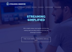 How streamingobserver.com looks like on a tablet such as an iPad.