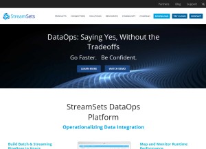 How streamsets.com looks like on a tablet such as an iPad.