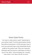 How streetstyle.rocks looks like on a mobile device such as an iPhone.