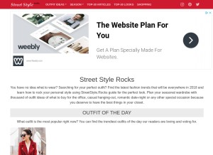How streetstyle.rocks looks like on a tablet such as an iPad.