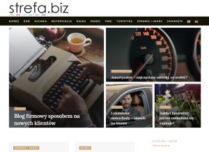 How strefa.biz looks like on a tablet such as an iPad.