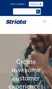 How striata.com looks like on a mobile device such as an iPhone.