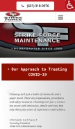 How strikeforcemaintenance.com looks like on a mobile device such as an iPhone.