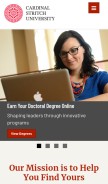 How stritch.edu looks like on a mobile device such as an iPhone.