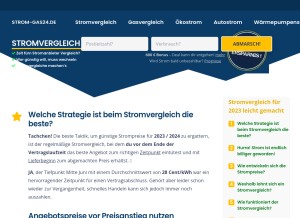 How strom-gas24.de looks like on a tablet such as an iPad.