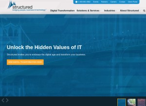 How structured.com looks like on a tablet such as an iPad.