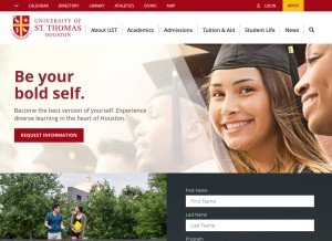 How stthom.edu looks like on a tablet such as an iPad.