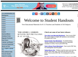 How studenthandouts.com looks like on a tablet such as an iPad.