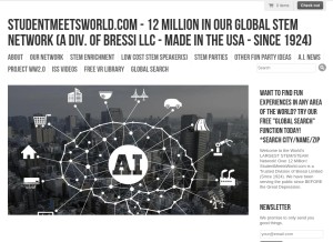 How studentmeetsworld.com looks like on a tablet such as an iPad.