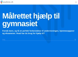 How studienet.dk looks like on a tablet such as an iPad.