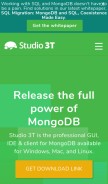 How studio3t.com looks like on a mobile device such as an iPhone.