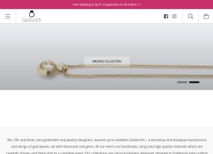 How studiogoldsmith.com looks like on a tablet such as an iPad.