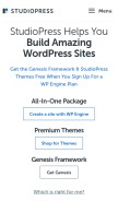 How studiopress.com looks like on a mobile device such as an iPhone.