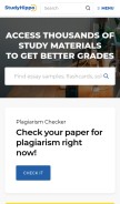 How studyhippo.com looks like on a mobile device such as an iPhone.