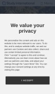 How studyinternational.com looks like on a mobile device such as an iPhone.