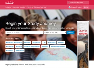 How studylink.com looks like on a tablet such as an iPad.