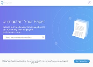 How studymode.com looks like on a tablet such as an iPad.