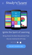 How studynlearn.com looks like on a mobile device such as an iPhone.
