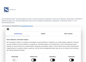 How stundenlohnrechner.net looks like on a tablet such as an iPad.