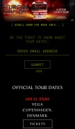 How sturgillsimpson.com looks like on a mobile device such as an iPhone.