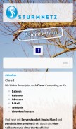 How sturmlan.net looks like on a mobile device such as an iPhone.