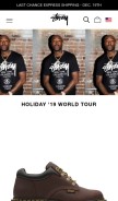 How stussy.com looks like on a mobile device such as an iPhone.