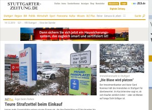 How stuttgarter-zeitung.de looks like on a tablet such as an iPad.
