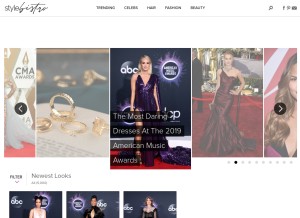How stylebistro.com looks like on a tablet such as an iPad.