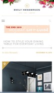 How stylebyemilyhenderson.com looks like on a mobile device such as an iPhone.