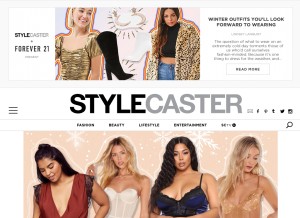 How stylecaster.com looks like on a tablet such as an iPad.