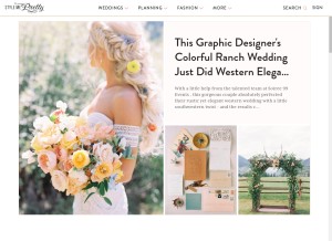 How stylemepretty.com looks like on a tablet such as an iPad.