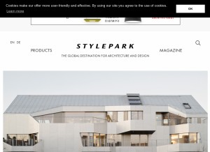 How stylepark.com looks like on a tablet such as an iPad.