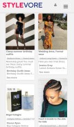 How stylevore.com looks like on a mobile device such as an iPhone.