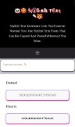 How stylishtext.net looks like on a mobile device such as an iPhone.