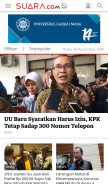 How suara.com looks like on a mobile device such as an iPhone.