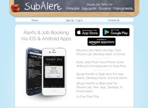 How subalert.com looks like on a tablet such as an iPad.