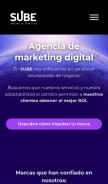 How subeagenciadigital.com looks like on a mobile device such as an iPhone.
