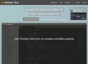 How sublimetext.com looks like on a tablet such as an iPad.