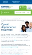 How suboxone.com looks like on a mobile device such as an iPhone.