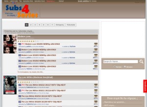How subs4series.com looks like on a tablet such as an iPad.