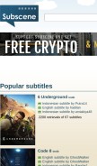 How subscene.com looks like on a mobile device such as an iPhone.