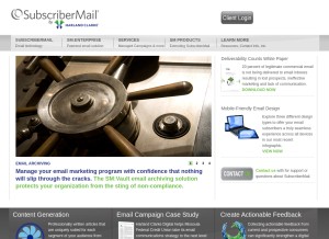 How subscribermail.com looks like on a tablet such as an iPad.