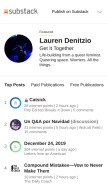 How substack.com looks like on a mobile device such as an iPhone.