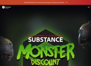 How substance3d.com looks like on a tablet such as an iPad.