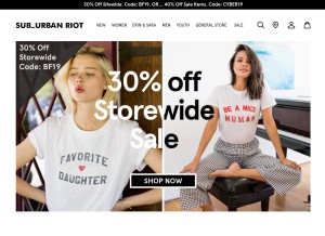 How suburbanriot.com looks like on a tablet such as an iPad.