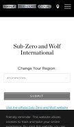 How subzero-wolf.com looks like on a mobile device such as an iPhone.