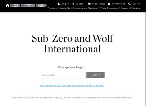 How subzero-wolf.com looks like on a tablet such as an iPad.