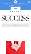 How success.com looks like on a mobile device such as an iPhone.